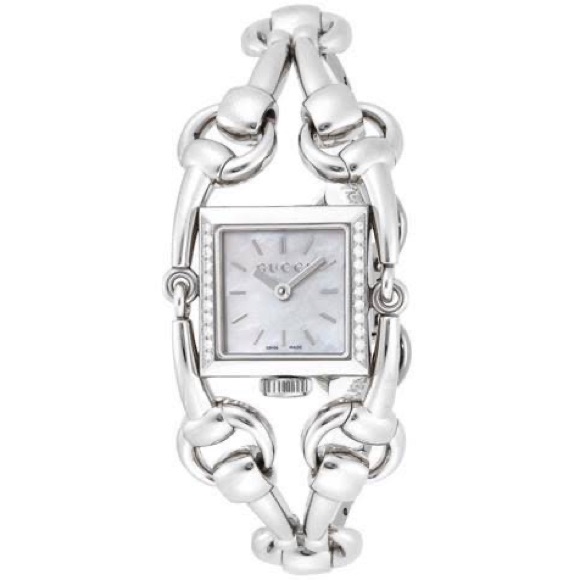 Gucci Signoria 20mm Diamond White Mother Of Pearl Stainless Steel Watch